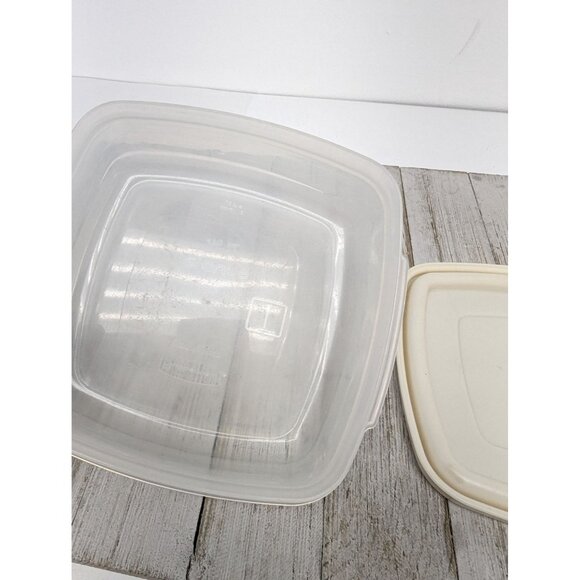 Vintage Rubbermaid 2 Cups #1 Square Container Almond Lid #2 - Picture 8 of 9